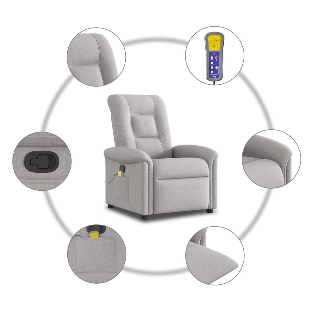Massagestoel verstelbaar stof wolk grijs is nu te koop bij PeponiXL, paradijselijk wonen!