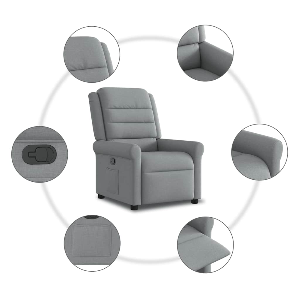 Fauteuil verstelbaar stof lichtgrijs is nu te koop bij PeponiXL, paradijselijk wonen!