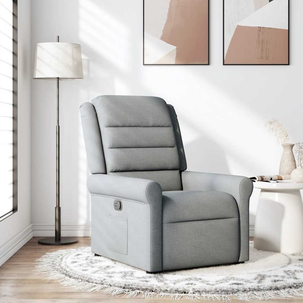 Fauteuil verstelbaar stof lichtgrijs is nu te koop bij PeponiXL, paradijselijk wonen!