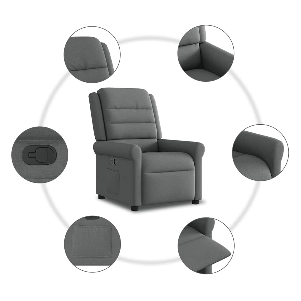 Fauteuil verstelbaar stof donkergrijs is nu te koop bij PeponiXL, paradijselijk wonen!