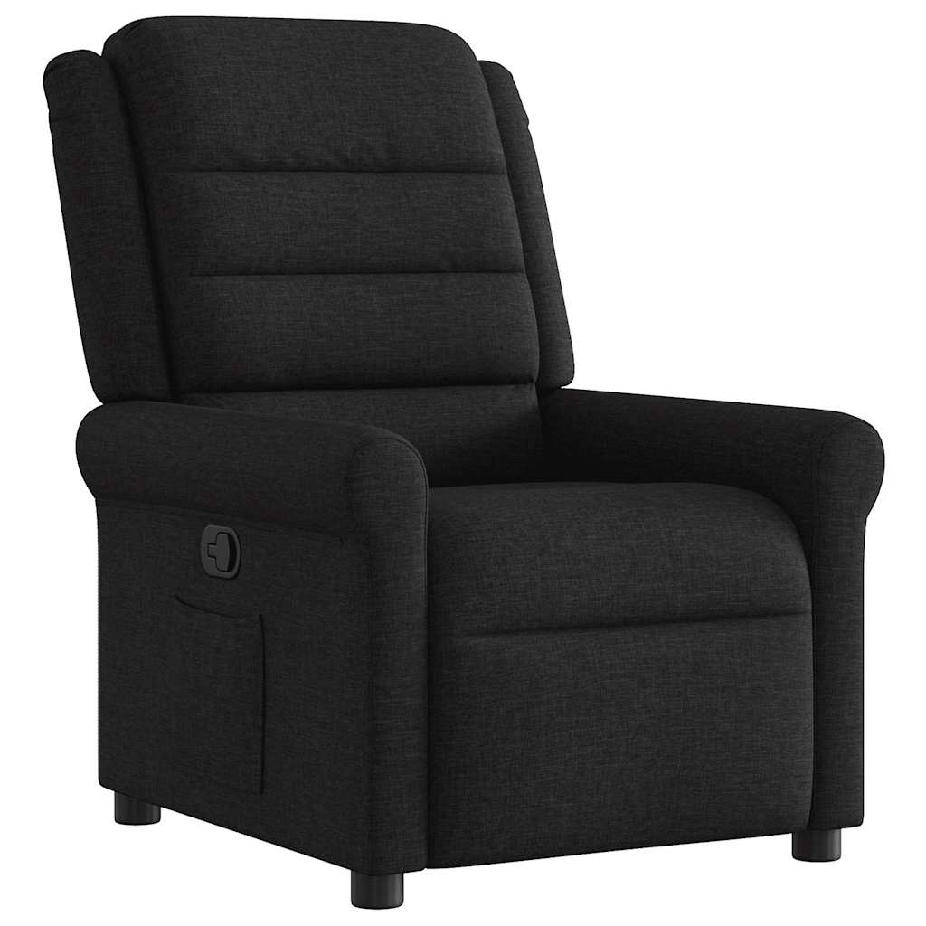 Fauteuil verstelbaar stof zwart is nu te koop bij PeponiXL, paradijselijk wonen!