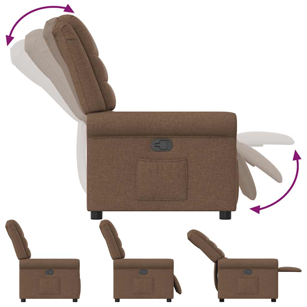 Fauteuil verstelbaar stof bruin is nu te koop bij PeponiXL, paradijselijk wonen!