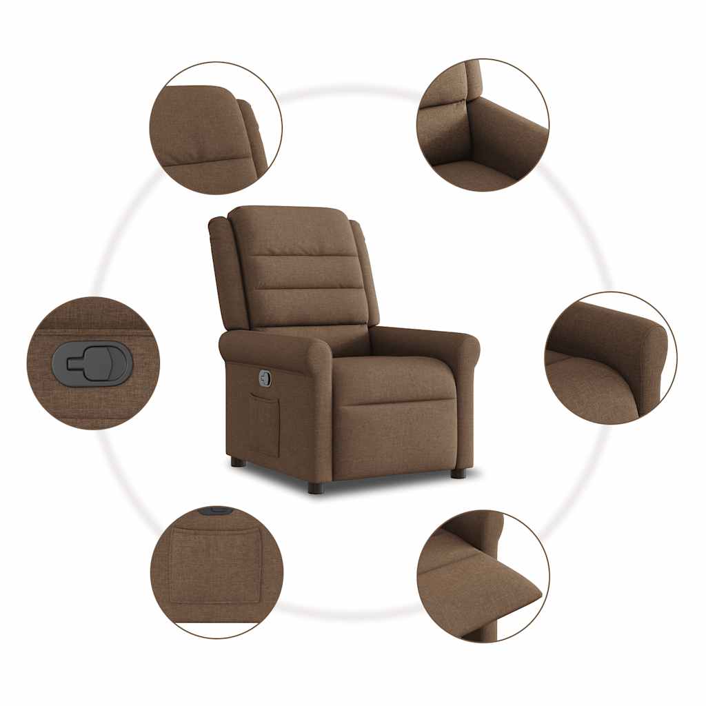 Fauteuil verstelbaar stof bruin is nu te koop bij PeponiXL, paradijselijk wonen!