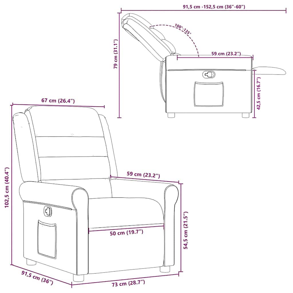 Fauteuil verstelbaar stof bruin is nu te koop bij PeponiXL, paradijselijk wonen!