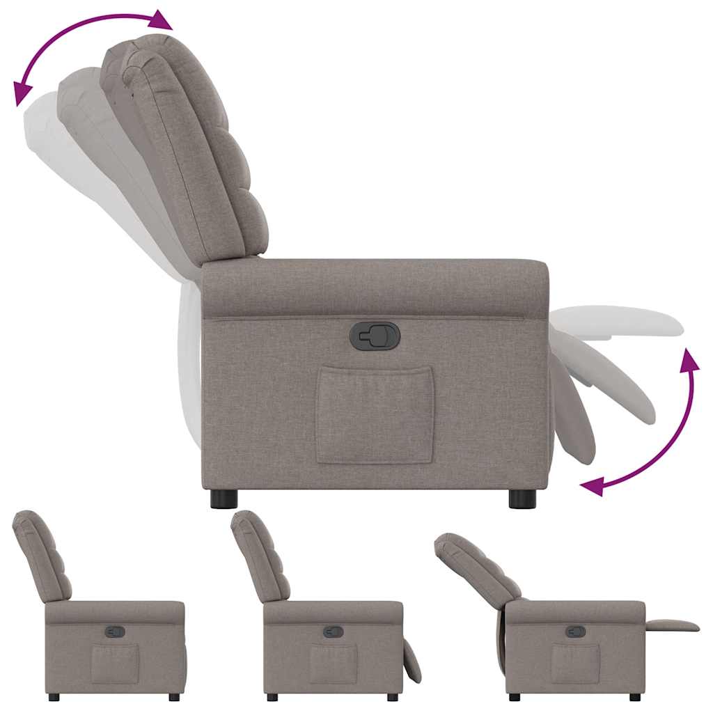 Fauteuil verstelbaar stof taupe is nu te koop bij PeponiXL, paradijselijk wonen!