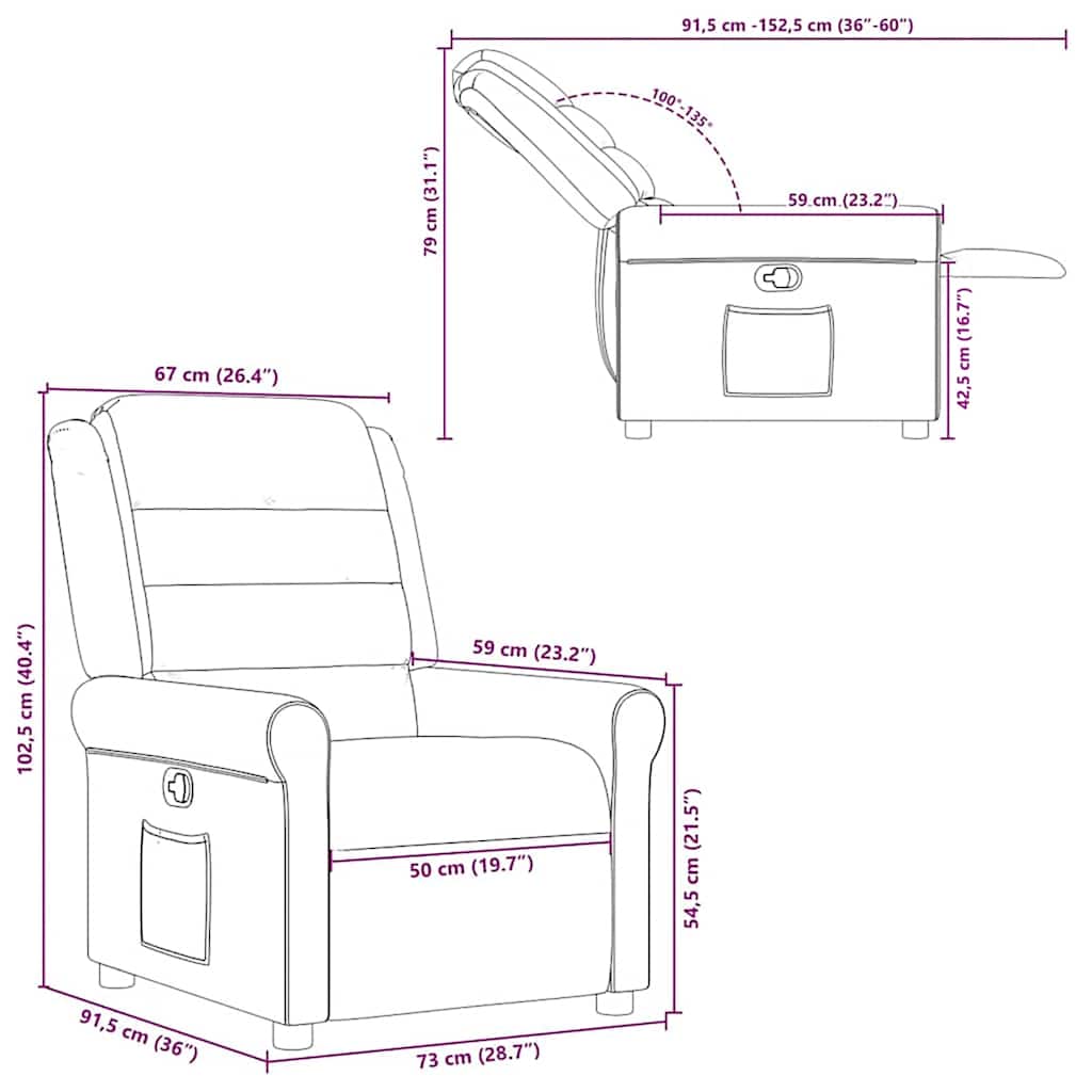 Fauteuil verstelbaar stof taupe is nu te koop bij PeponiXL, paradijselijk wonen!
