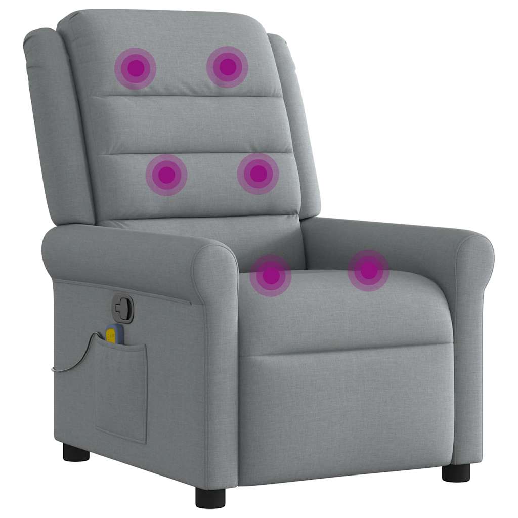 Massagestoel verstelbaar stof lichtgrijs is nu te koop bij PeponiXL, paradijselijk wonen!