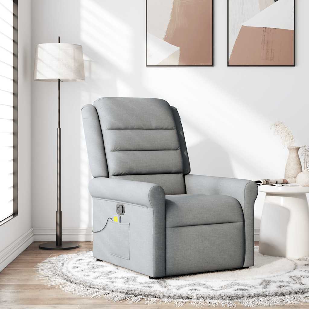 Massagestoel verstelbaar stof lichtgrijs is nu te koop bij PeponiXL, paradijselijk wonen!