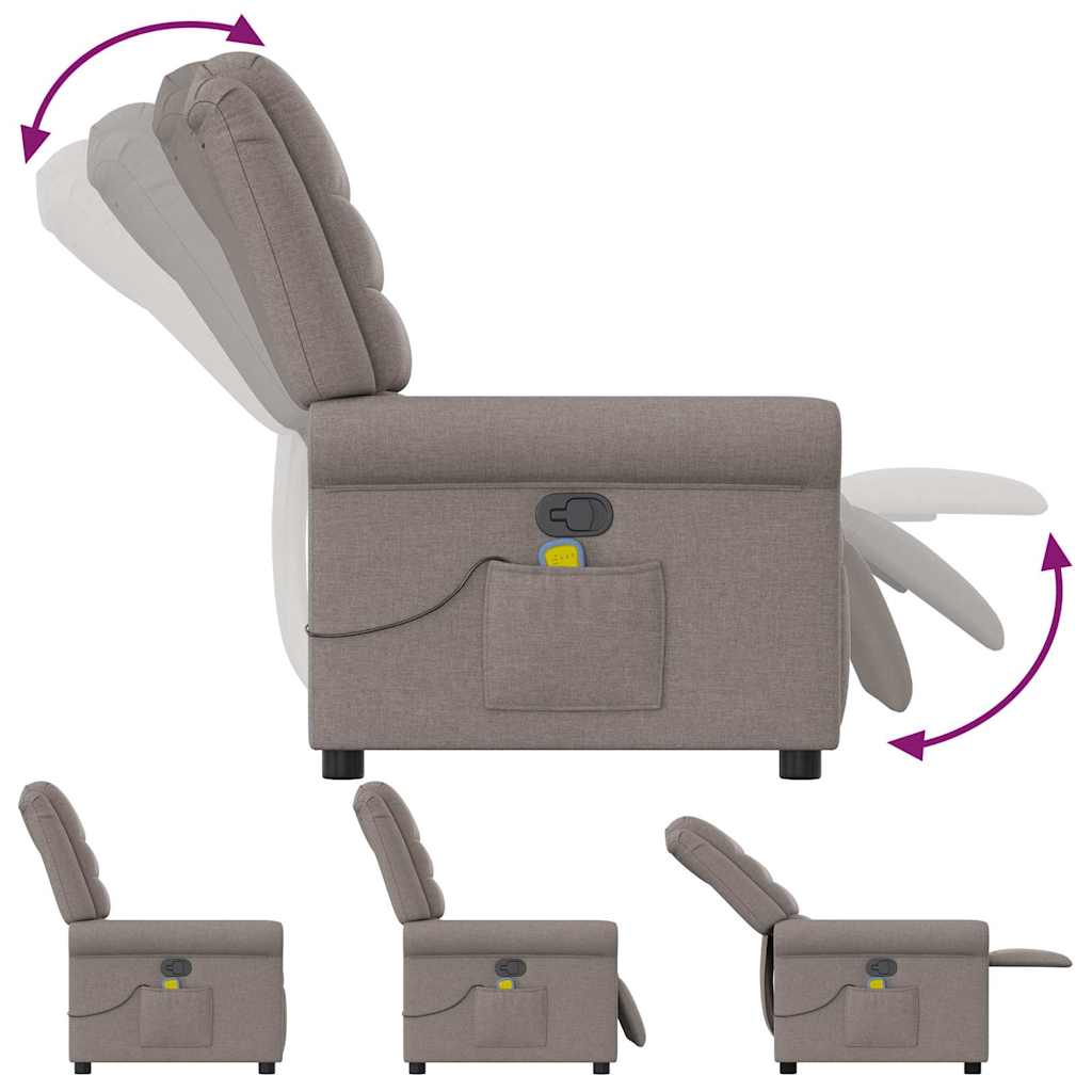 Massagestoel verstelbaar stof taupe is nu te koop bij PeponiXL, paradijselijk wonen!