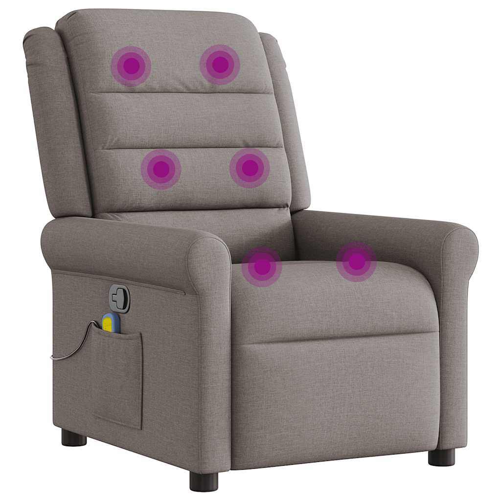 Massagestoel verstelbaar stof taupe is nu te koop bij PeponiXL, paradijselijk wonen!