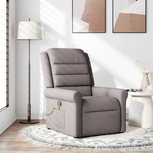 Massagestoel verstelbaar stof taupe is nu te koop bij PeponiXL, paradijselijk wonen!