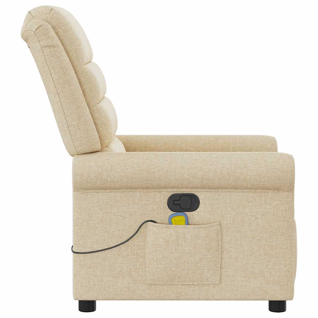 Massagestoel verstelbaar stof crèmekleurig is nu te koop bij PeponiXL, paradijselijk wonen!