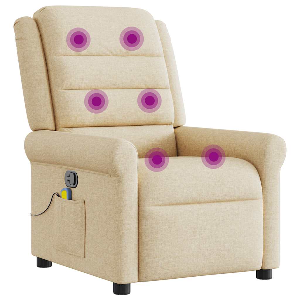 Massagestoel verstelbaar stof crèmekleurig is nu te koop bij PeponiXL, paradijselijk wonen!