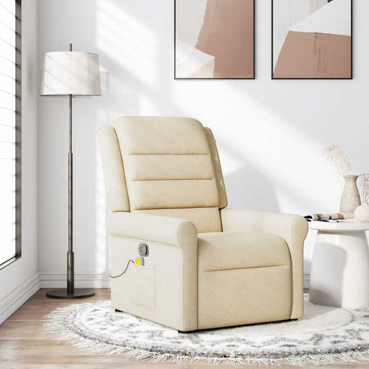 Massagestoel verstelbaar stof crèmekleurig is nu te koop bij PeponiXL, paradijselijk wonen!