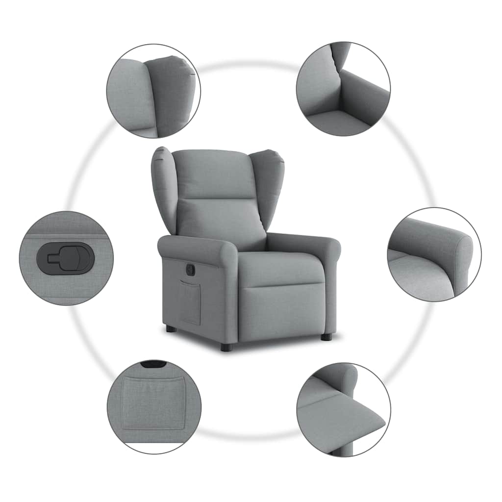 Fauteuil verstelbaar stof lichtgrijs is nu te koop bij PeponiXL, paradijselijk wonen!