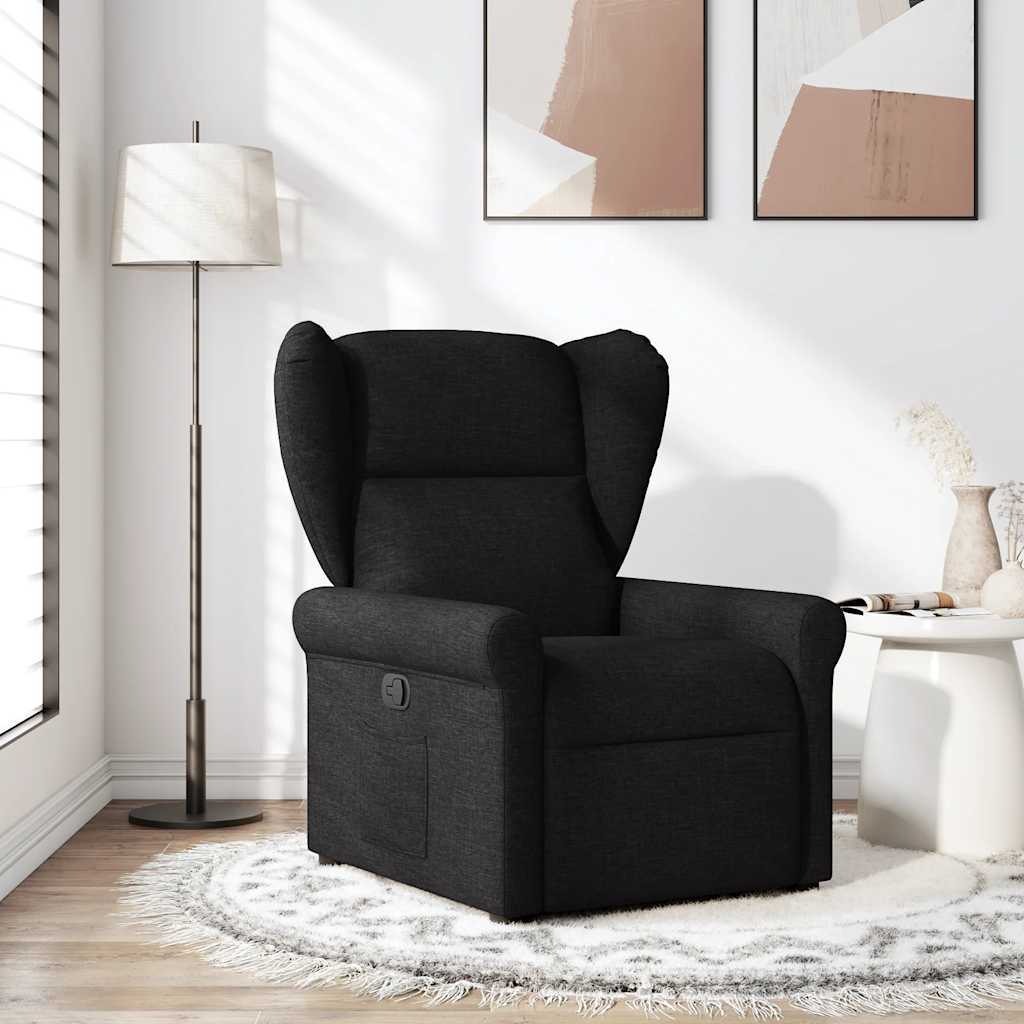 Fauteuil verstelbaar stof zwart is nu te koop bij PeponiXL, paradijselijk wonen!
