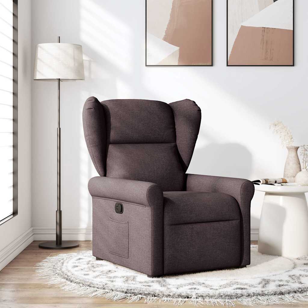 Fauteuil verstelbaar stof donkerbruin is nu te koop bij PeponiXL, paradijselijk wonen!