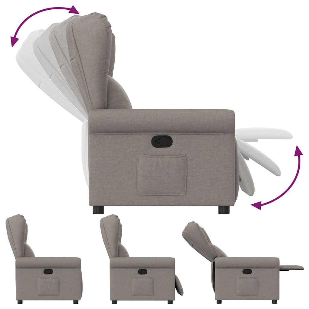 Fauteuil verstelbaar stof taupe is nu te koop bij PeponiXL, paradijselijk wonen!
