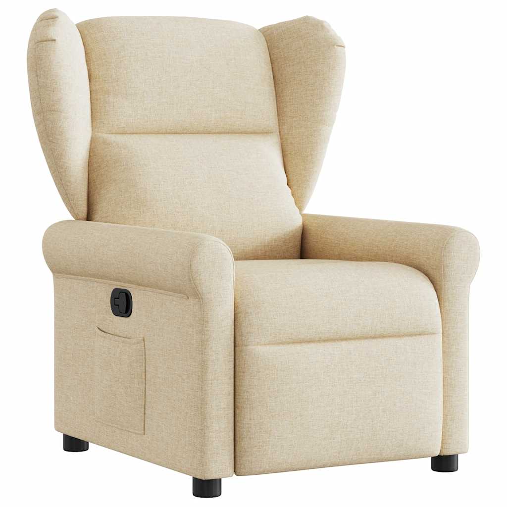 Fauteuil verstelbaar stof crèmekleurig is nu te koop bij PeponiXL, paradijselijk wonen!