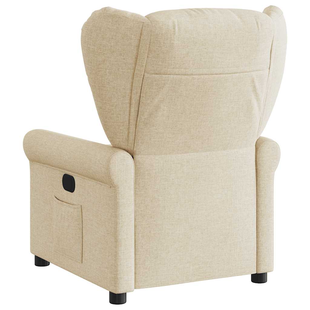 Fauteuil verstelbaar stof crèmekleurig is nu te koop bij PeponiXL, paradijselijk wonen!