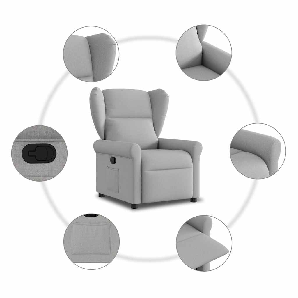 Fauteuil verstelbaar stof wolk grijs is nu te koop bij PeponiXL, paradijselijk wonen!