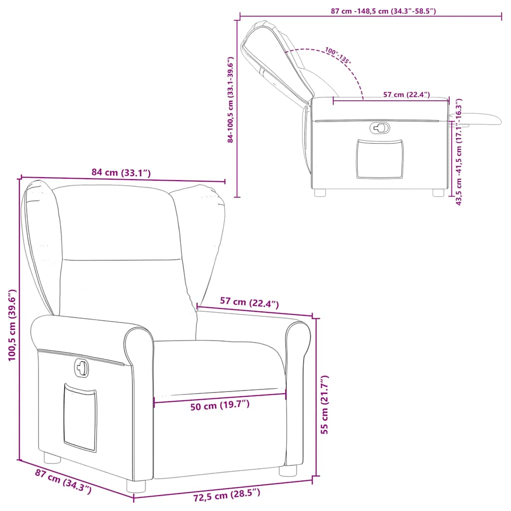 Fauteuil verstelbaar stof wolk grijs is nu te koop bij PeponiXL, paradijselijk wonen!