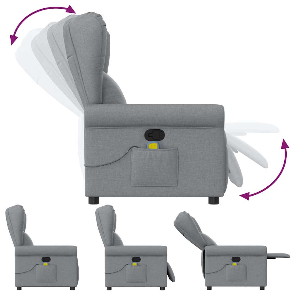Massagestoel verstelbaar stof lichtgrijs is nu te koop bij PeponiXL, paradijselijk wonen!