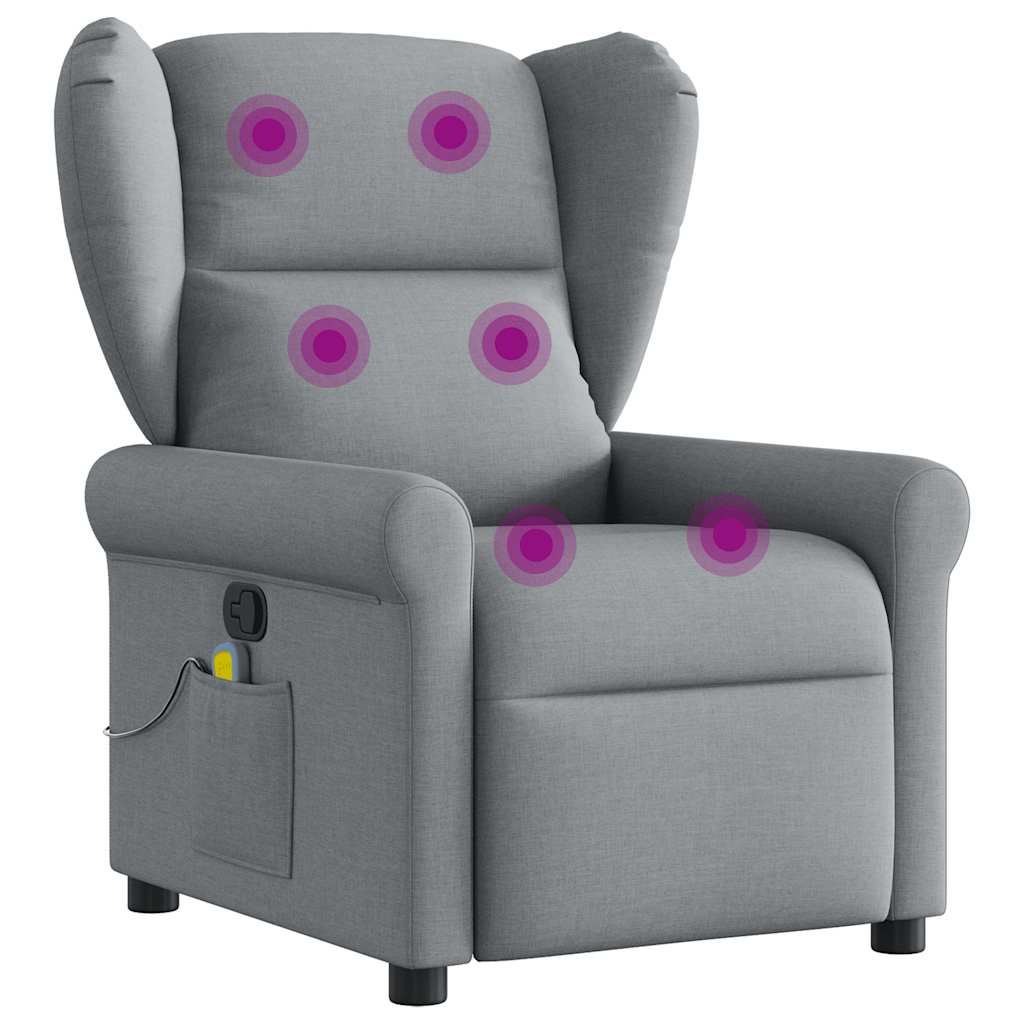 Massagestoel verstelbaar stof lichtgrijs is nu te koop bij PeponiXL, paradijselijk wonen!