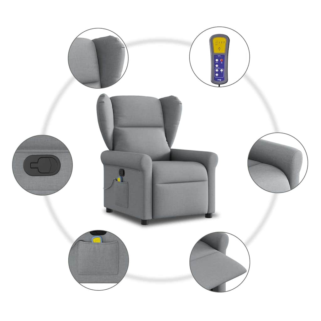 Massagestoel verstelbaar stof lichtgrijs is nu te koop bij PeponiXL, paradijselijk wonen!