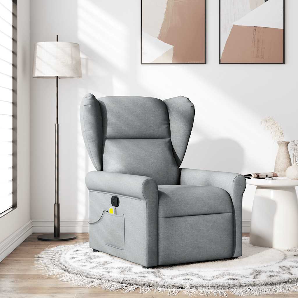 Massagestoel verstelbaar stof lichtgrijs is nu te koop bij PeponiXL, paradijselijk wonen!