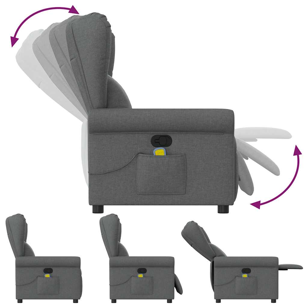 Massagestoel Donkergrijze Stof is nu te koop bij PeponiXL, paradijselijk wonen!