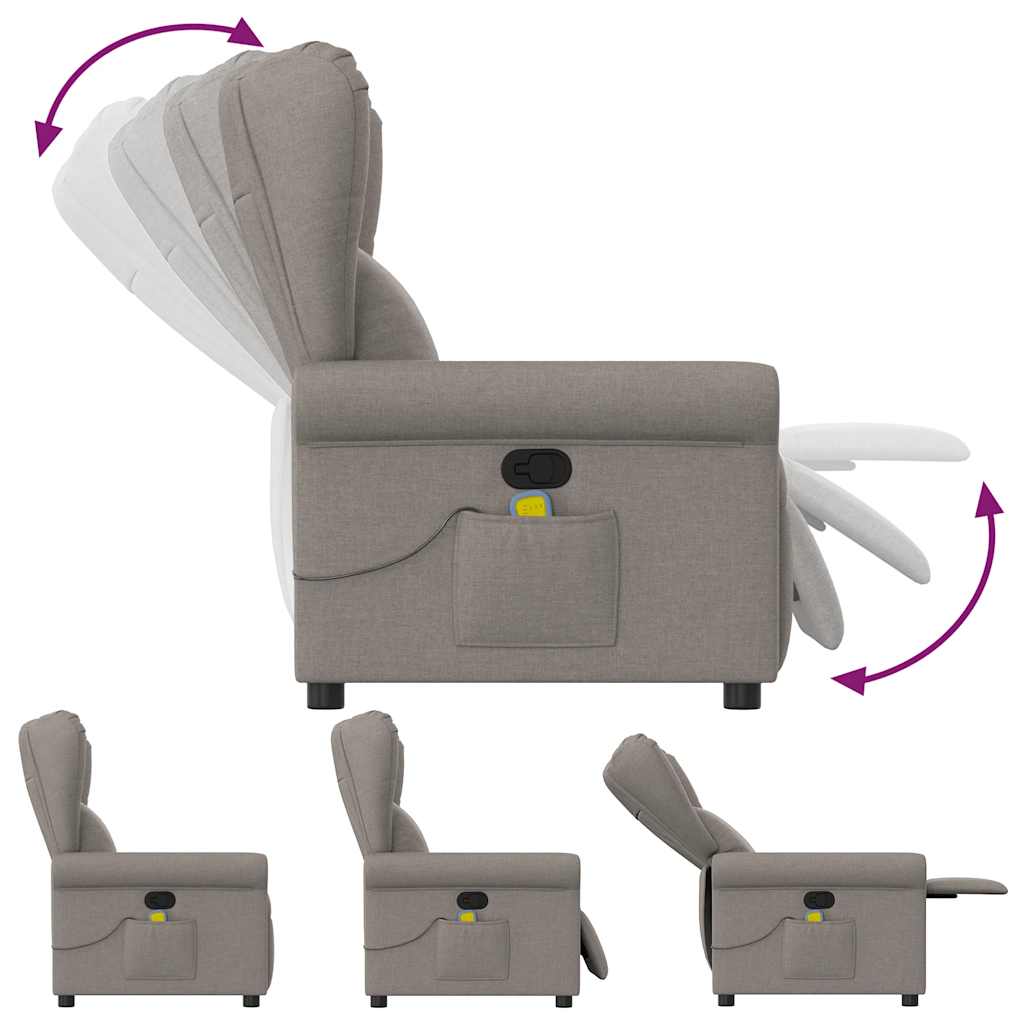 Massagestoel verstelbaar stof taupe is nu te koop bij PeponiXL, paradijselijk wonen!