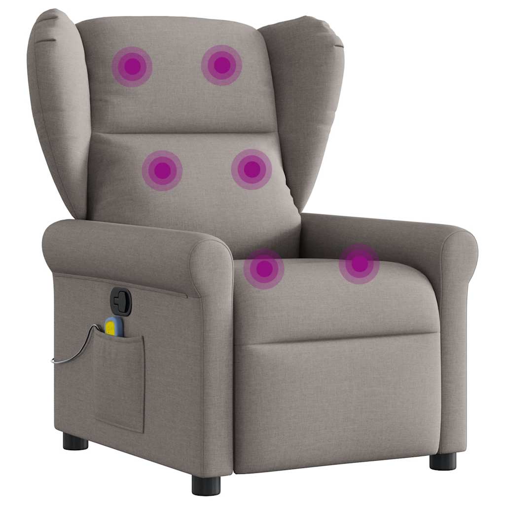 Massagestoel verstelbaar stof taupe is nu te koop bij PeponiXL, paradijselijk wonen!