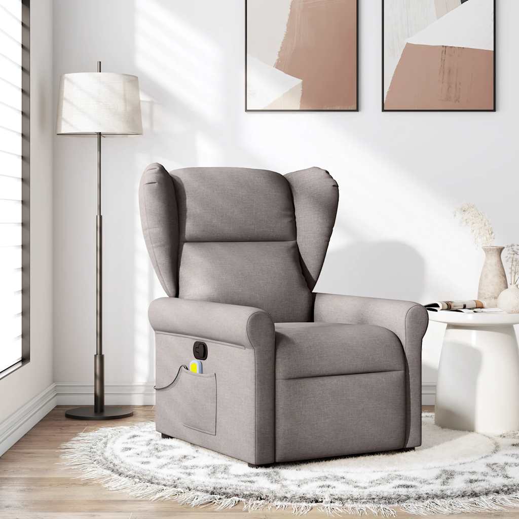 Massagestoel verstelbaar stof taupe is nu te koop bij PeponiXL, paradijselijk wonen!