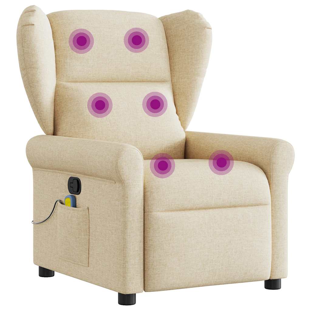Massagestoel verstelbaar stof crèmekleurig is nu te koop bij PeponiXL, paradijselijk wonen!