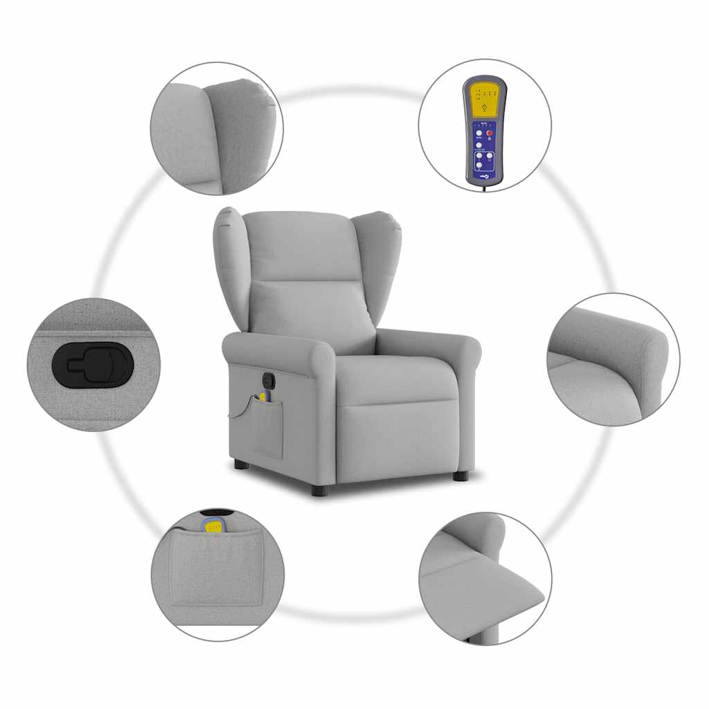 Massagestoel verstelbaar stof wolk grijs is nu te koop bij PeponiXL, paradijselijk wonen!