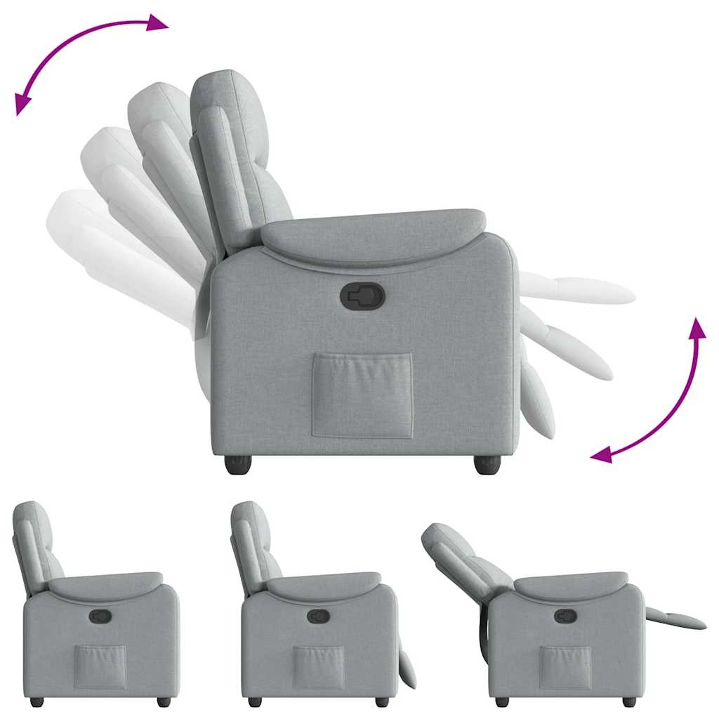 Fauteuil verstelbaar stof lichtgrijs is nu te koop bij PeponiXL, paradijselijk wonen!