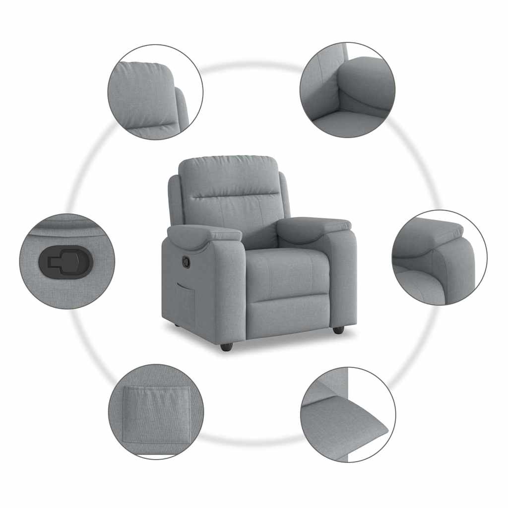 Fauteuil verstelbaar stof lichtgrijs is nu te koop bij PeponiXL, paradijselijk wonen!
