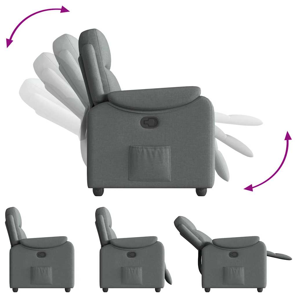 Fauteuil verstelbaar stof donkergrijs is nu te koop bij PeponiXL, paradijselijk wonen!