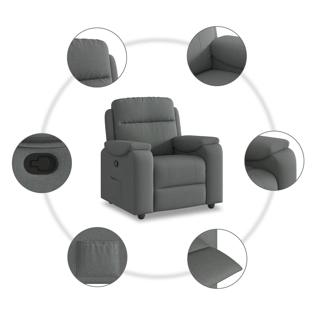 Fauteuil verstelbaar stof donkergrijs is nu te koop bij PeponiXL, paradijselijk wonen!