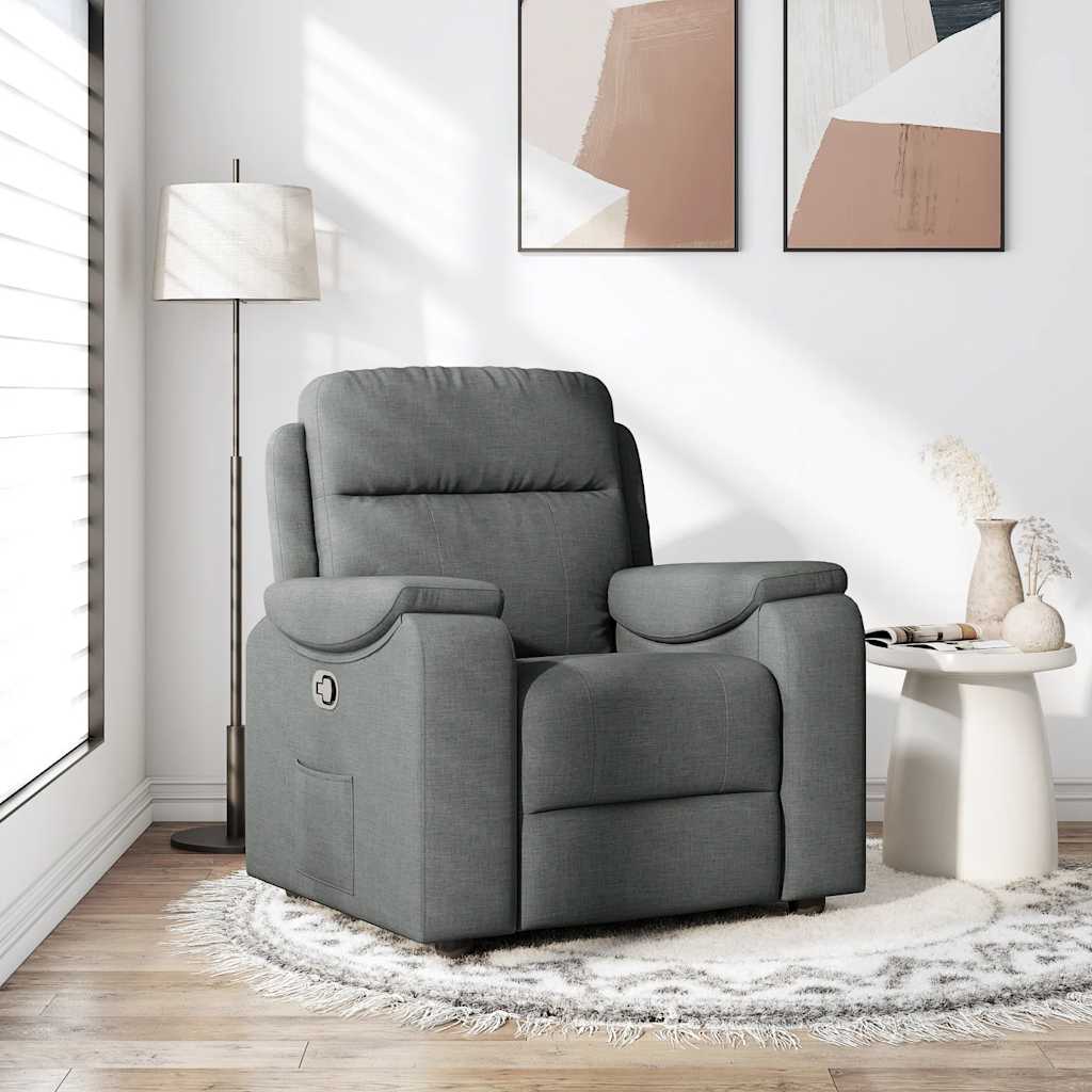 Fauteuil verstelbaar stof donkergrijs is nu te koop bij PeponiXL, paradijselijk wonen!