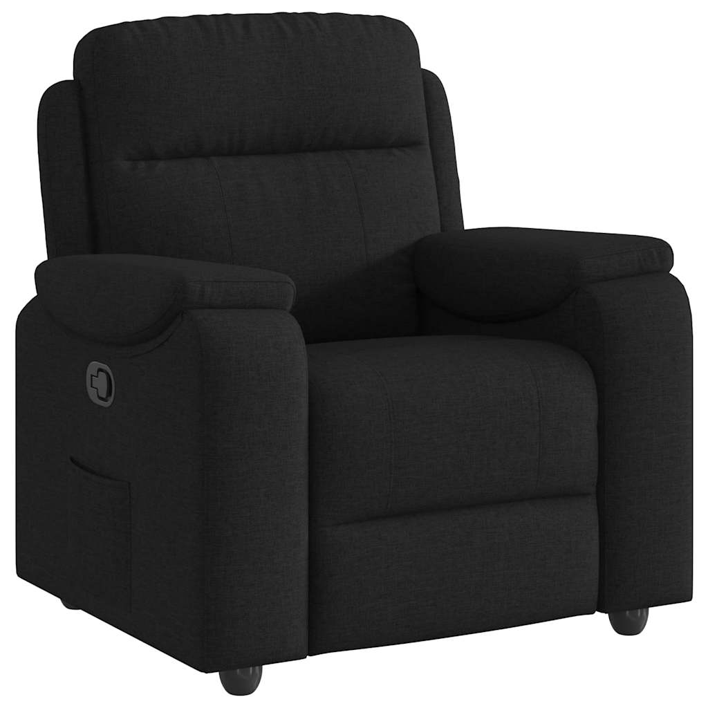 Fauteuil verstelbaar stof zwart is nu te koop bij PeponiXL, paradijselijk wonen!
