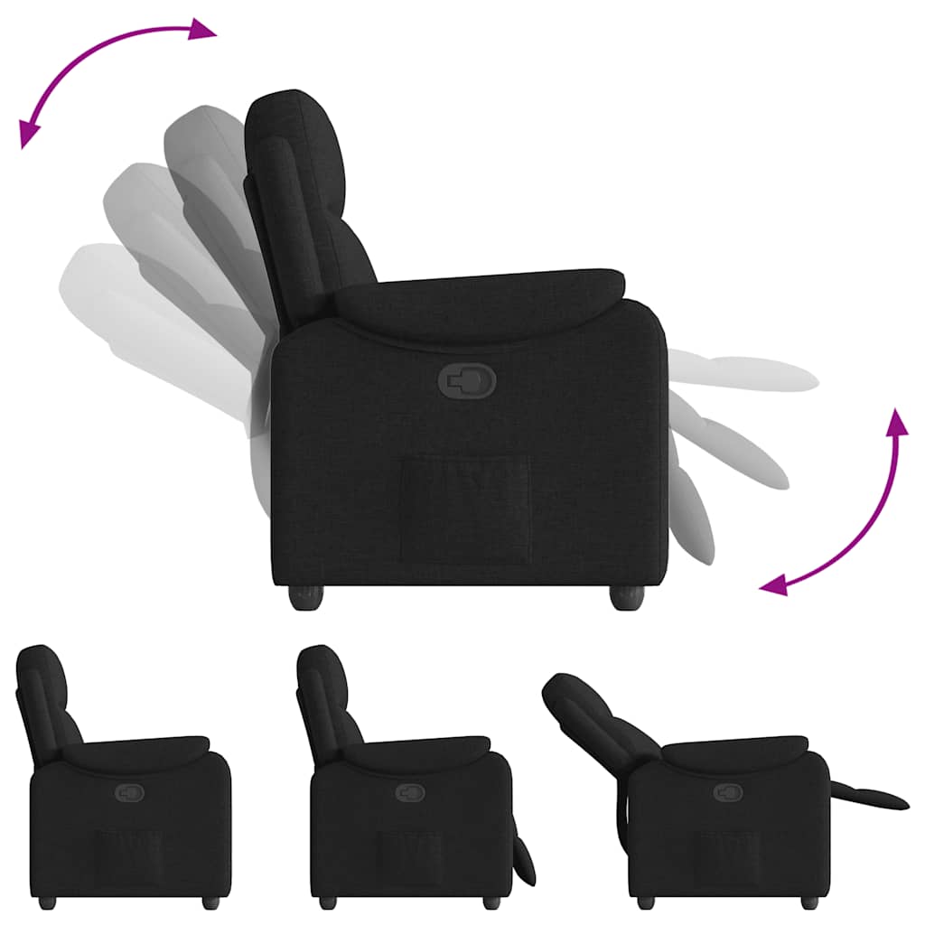 Fauteuil verstelbaar stof zwart is nu te koop bij PeponiXL, paradijselijk wonen!
