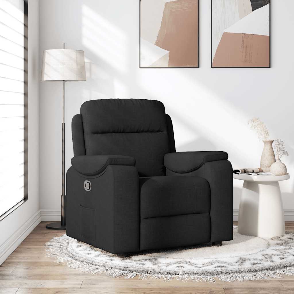 Fauteuil verstelbaar stof zwart is nu te koop bij PeponiXL, paradijselijk wonen!