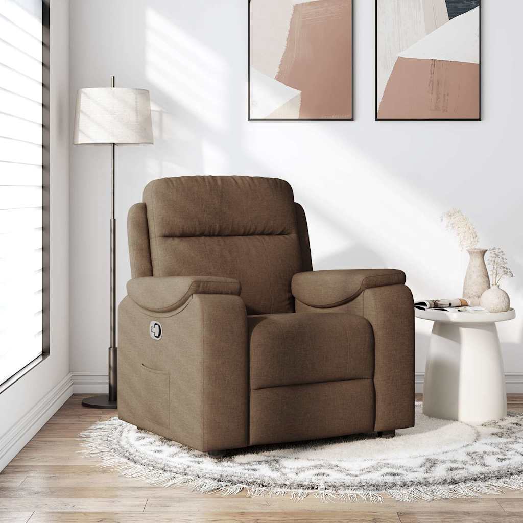 Fauteuil verstelbaar stof bruin is nu te koop bij PeponiXL, paradijselijk wonen!