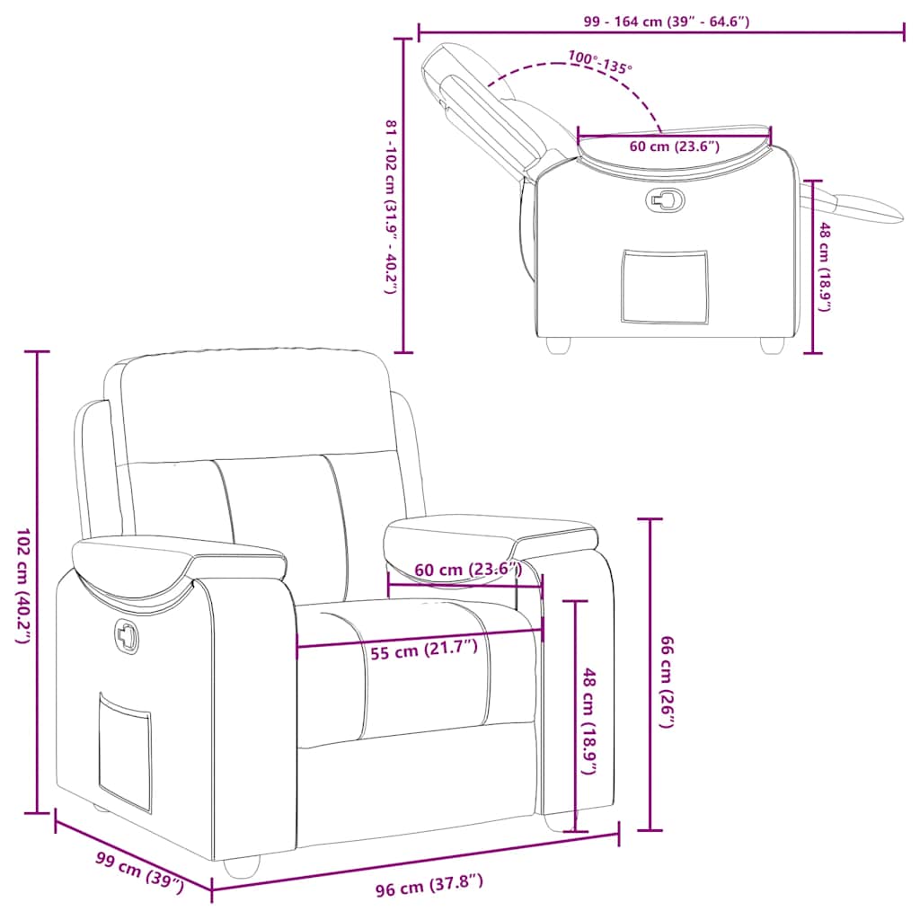 Fauteuil verstelbaar stof taupe is nu te koop bij PeponiXL, paradijselijk wonen!