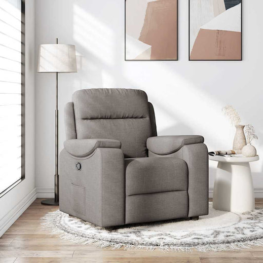 Fauteuil verstelbaar stof taupe is nu te koop bij PeponiXL, paradijselijk wonen!