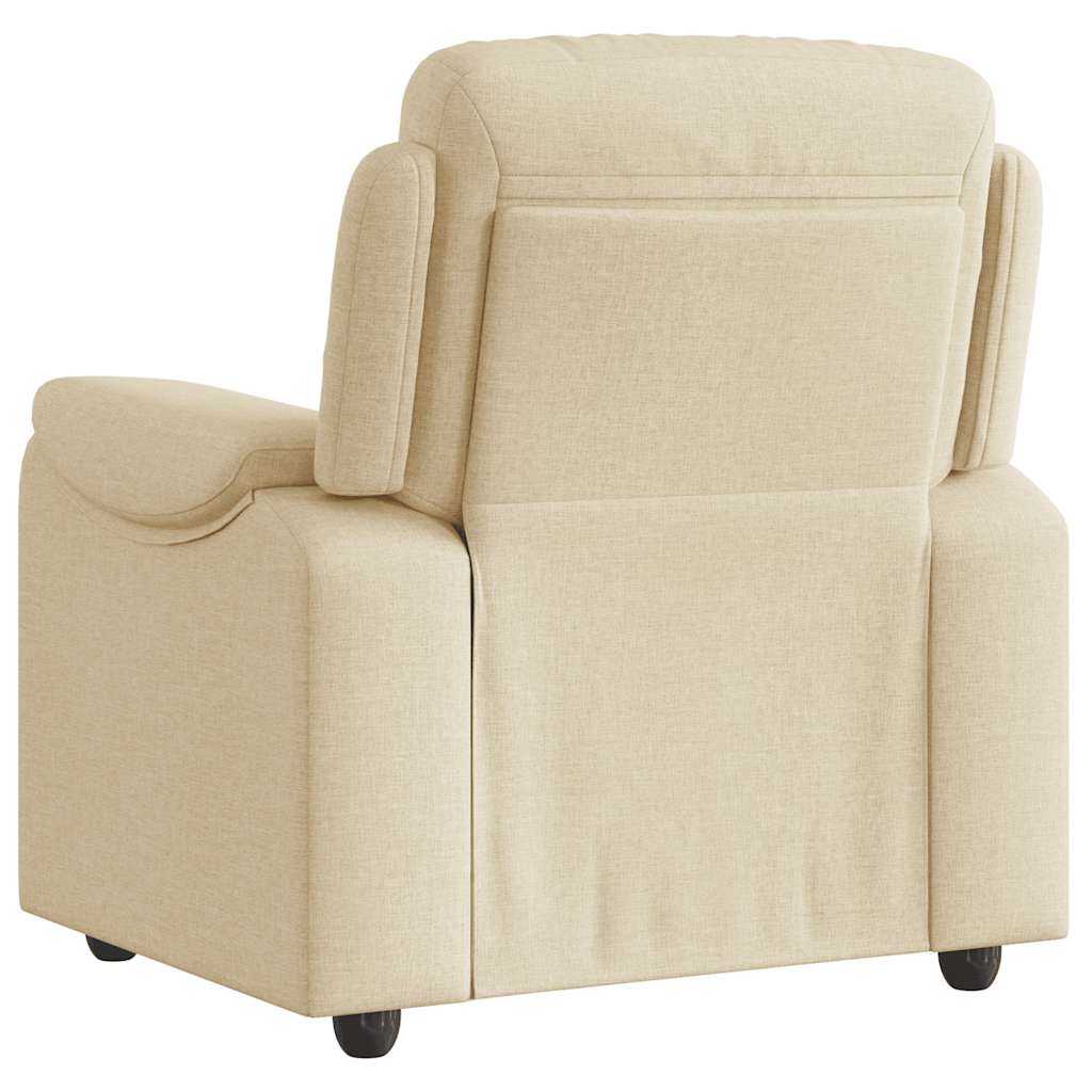 Fauteuil verstelbaar stof crèmekleurig is nu te koop bij PeponiXL, paradijselijk wonen!