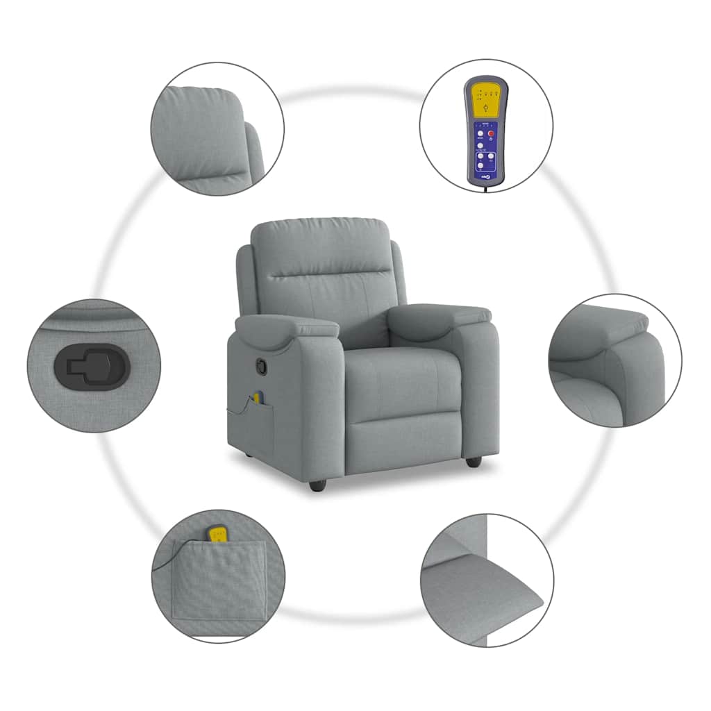 Massagestoel verstelbaar stof lichtgrijs is nu te koop bij PeponiXL, paradijselijk wonen!