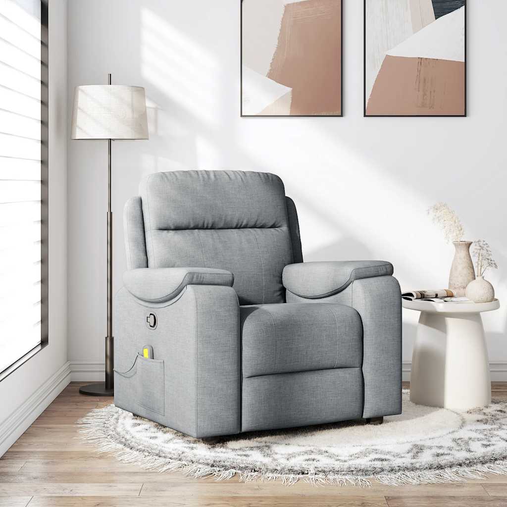 Massagestoel verstelbaar stof lichtgrijs is nu te koop bij PeponiXL, paradijselijk wonen!